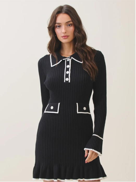 Black & Ivory Charm Dress